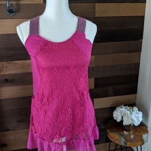 Daytrip like new pink lace top xs